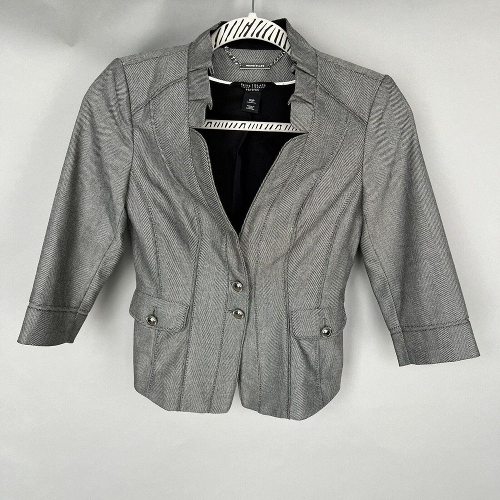 White House Black Market Gray Blazer Size 00P New Without Tags